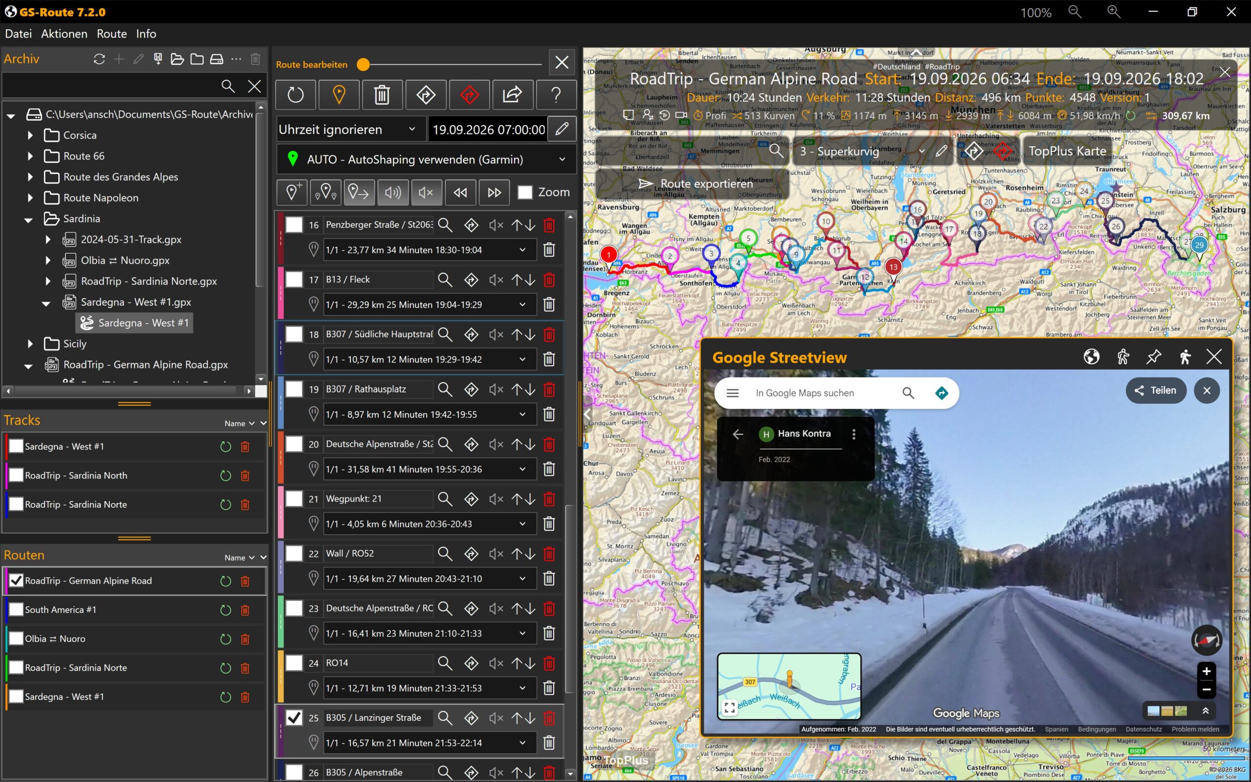 GS-Route, Route planning on Windows, Mac and Linux 